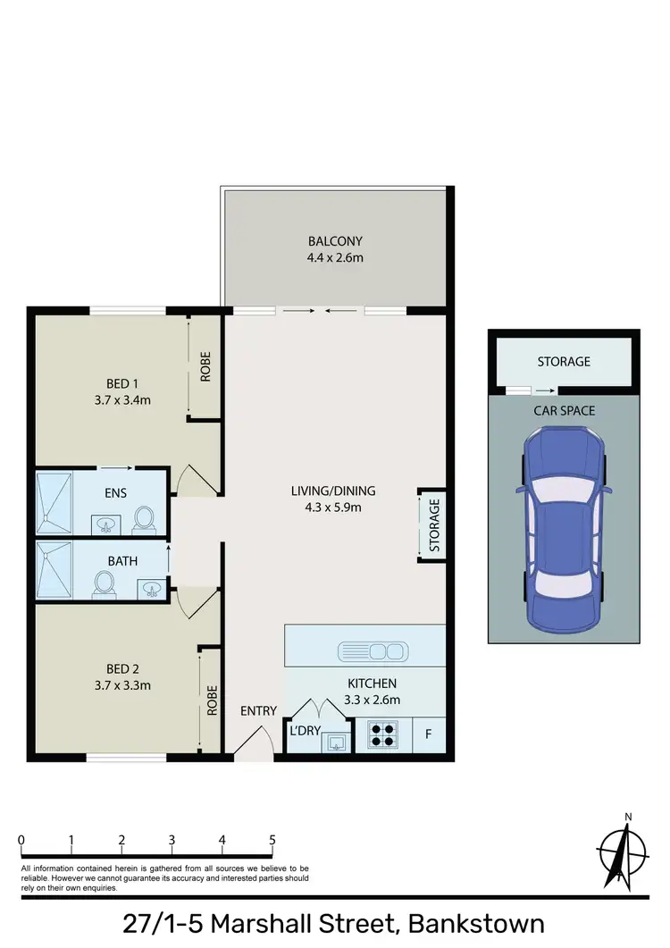 Floorplan of Homely unit listing, 27/1-5 Marshall Street, Bankstown NSW 2200
