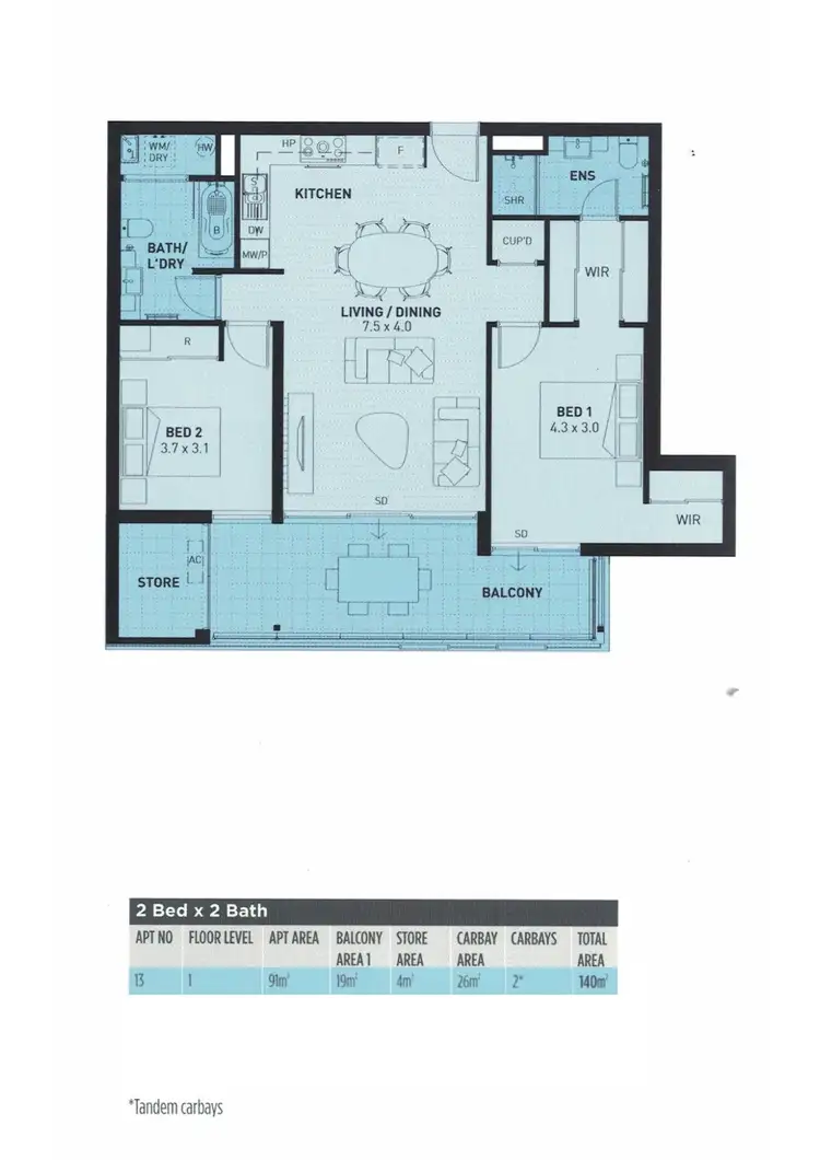 Floorplan of Homely apartment listing, 13/2 Dynevor Rise, Floreat WA 6014