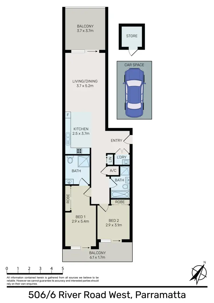 Floorplan of Homely apartment listing, 506/6 River Road West, Parramatta NSW 2150