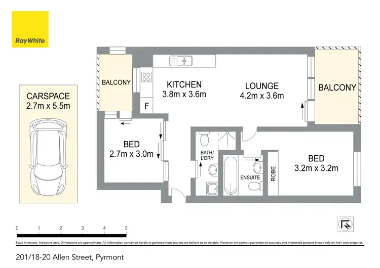 Floorplan of Homely apartment listing, 201/18-20 Allen Street, Pyrmont NSW 2009