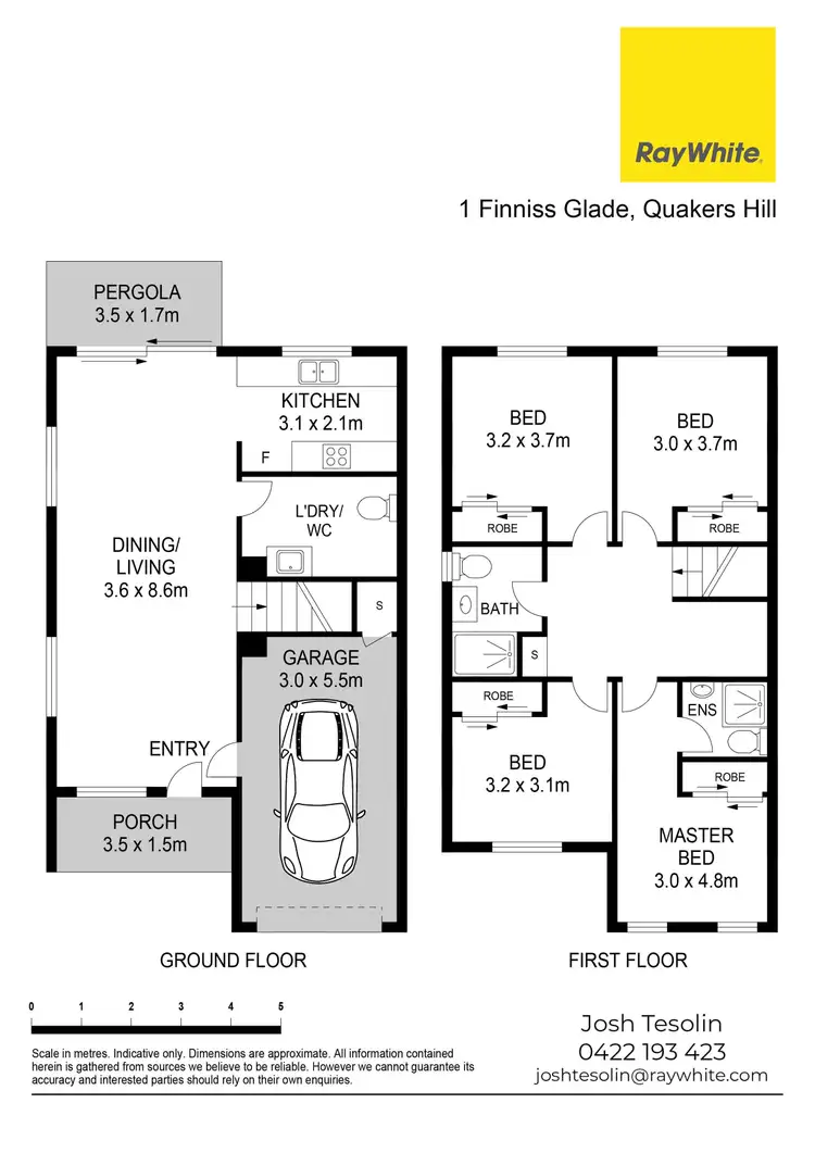 Floorplan of Homely townhouse listing, 1 Finniss Glade, Quakers Hill NSW 2763