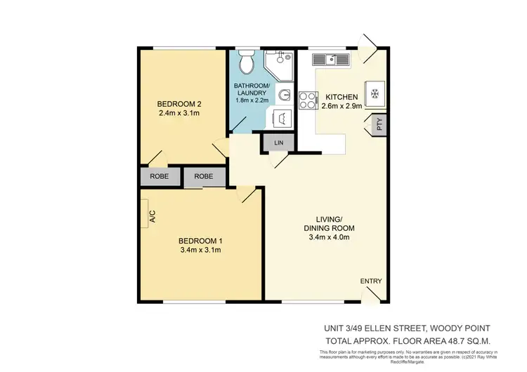 Floorplan of Homely unit listing, 3/49 Ellen Street, Woody Point QLD 4019