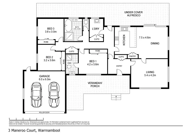 Floorplan of Homely house listing, 3 Maneroo Court, Warrnambool VIC 3280