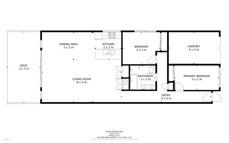 Floorplan of Homely semi-detached listing, 5B Kullaroo Close, Kuranda QLD 4881