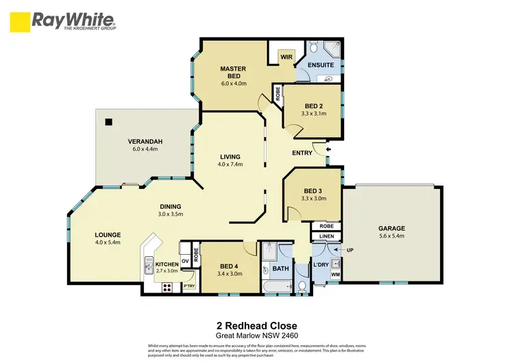 Floorplan of Homely house listing, 2 Redhead Close, Great Marlow NSW 2460