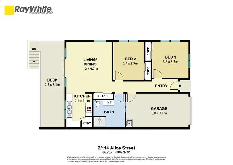 Floorplan of Homely unit listing, 2/114 Alice Street, Grafton NSW 2460