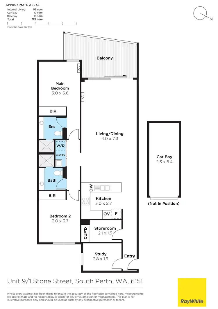 Floorplan of Homely apartment listing, 9/1 Stone Street, South Perth WA 6151