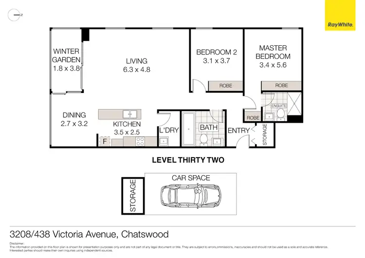 Floorplan of Homely unit listing, 3208/438 Victoria Avenue, Chatswood NSW 2067