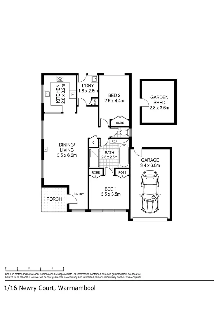Floorplan of Homely house listing, 1/16 Newry Court, Warrnambool VIC 3280