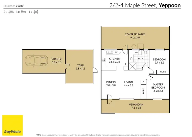 Floorplan of Homely unit listing, 2/2-4 Maple Street, Yeppoon QLD 4703