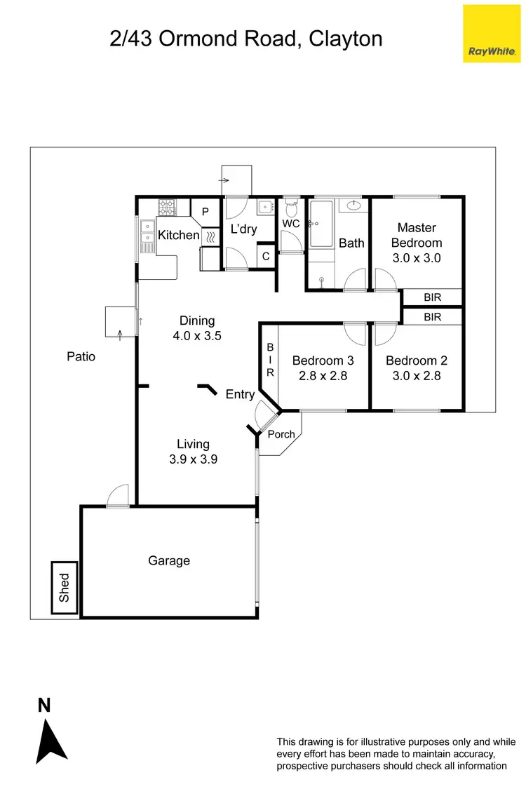 Floorplan of Homely unit listing, 2/43 Ormond Road, Clayton VIC 3168