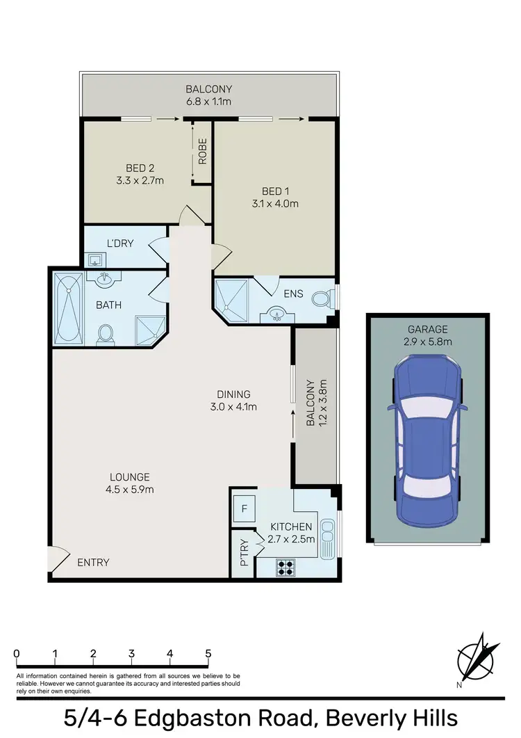 Floorplan of Homely unit listing, 5/4-6 Edgbaston Road, Beverly Hills NSW 2209