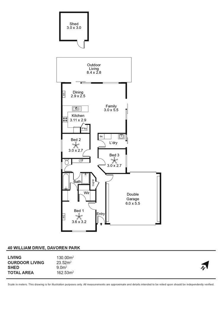Floorplan of Homely house listing, 40 William Drive, Davoren Park SA 5113