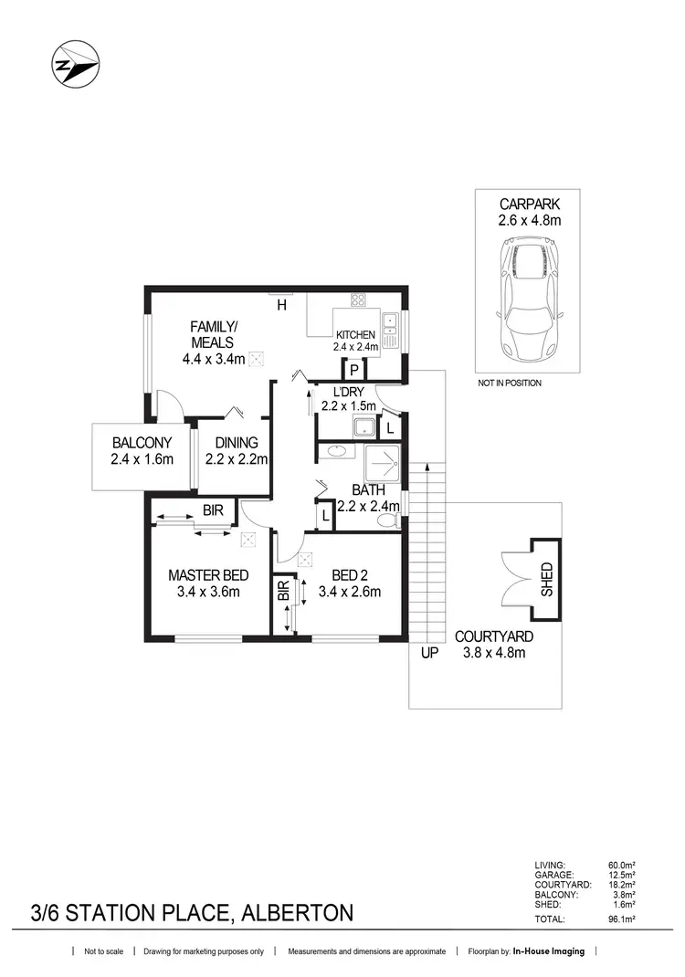 Floorplan of Homely unit listing, 3/6 Station Place, Alberton SA 5014