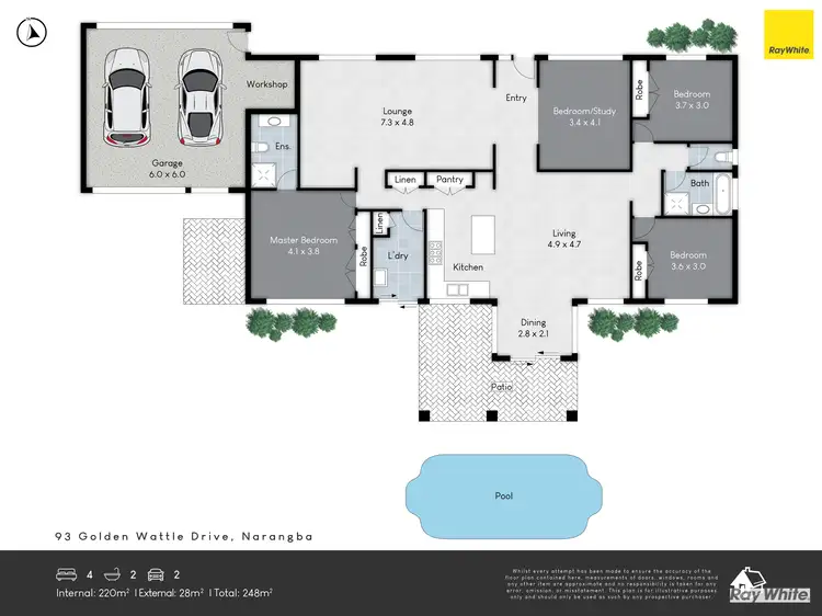 Floorplan of Homely house listing, 93 Golden Wattle Drive, Narangba QLD 4504