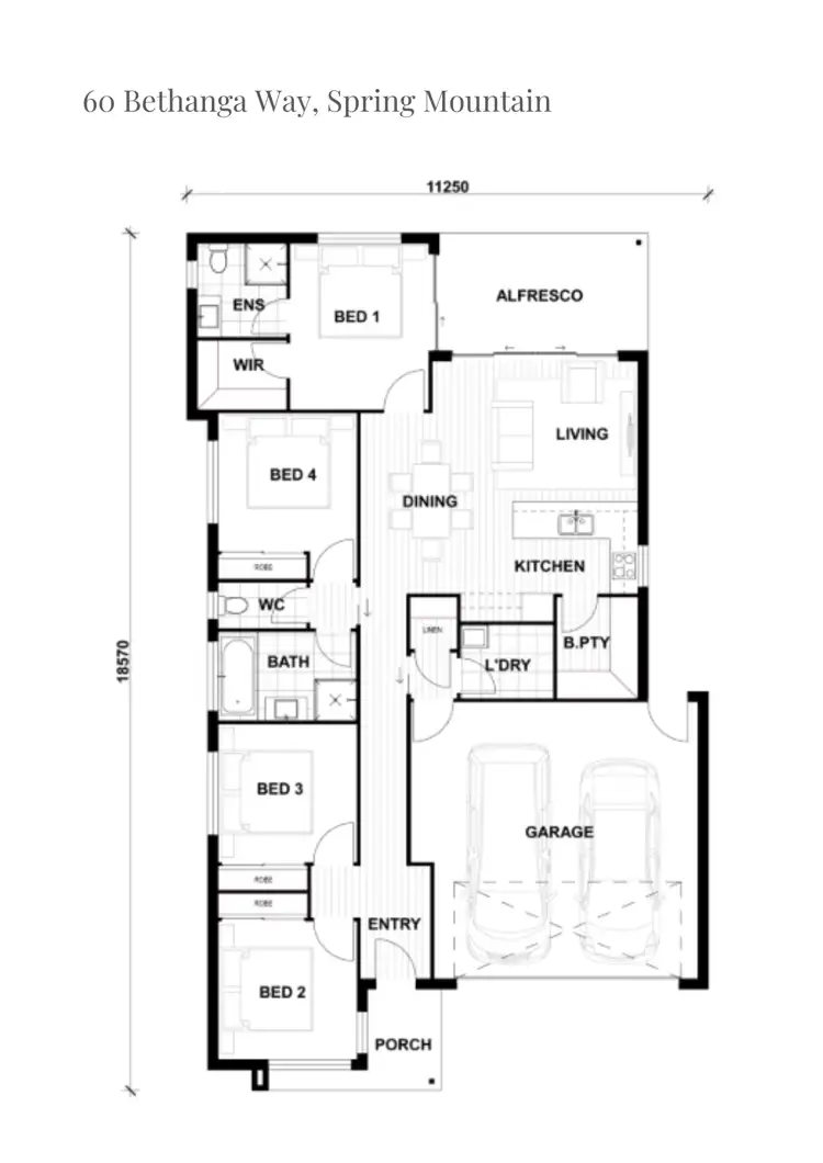 Floorplan of Homely house listing, 60 Bethanga Way, Spring Mountain QLD 4300