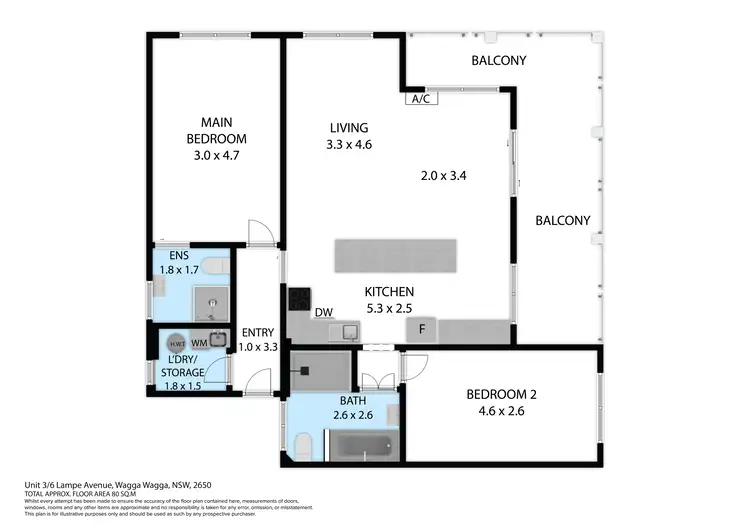 Floorplan of Homely unit listing, 3/6 Lampe Avenue (off Trail Street), Wagga Wagga NSW 2650