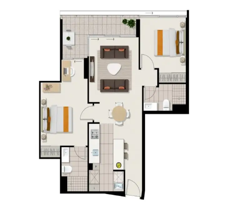 Floorplan of Homely apartment listing, 1614/8 Church Street, Fortitude Valley QLD 4006