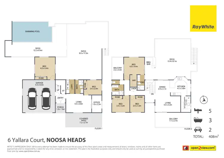 Floorplan of Homely house listing, 6 Yallara Court, Noosa Heads QLD 4567