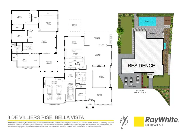 Floorplan of Homely house listing, 8 De Villiers Rise, Bella Vista NSW 2153
