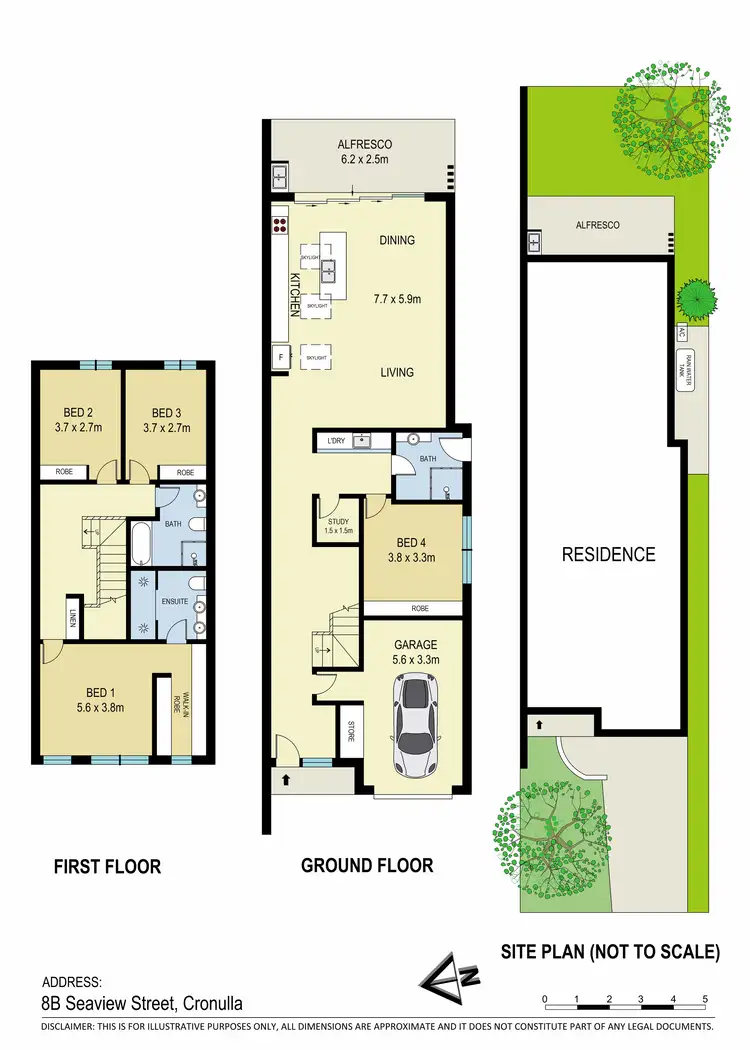 Floorplan of Homely semi-detached listing, 8B Seaview Street, Cronulla NSW 2230