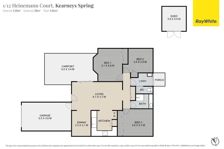 Floorplan of Homely unit listing, 1/12 Heinemann Court, Kearneys Spring QLD 4350