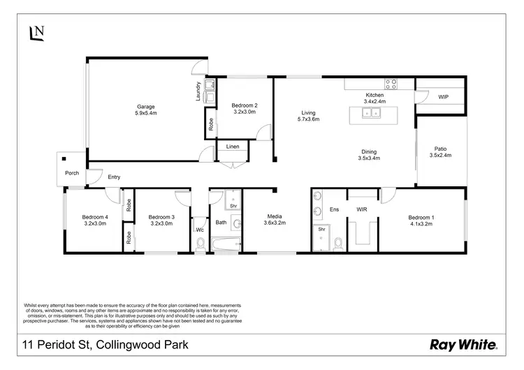 Floorplan of Homely house listing, 11 Peridot Street, Collingwood Park QLD 4301