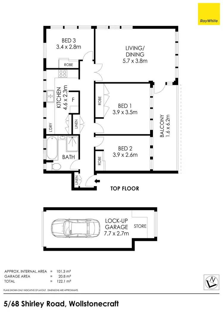Floorplan of Homely apartment listing, 5/68 Shirley Road, Wollstonecraft NSW 2065