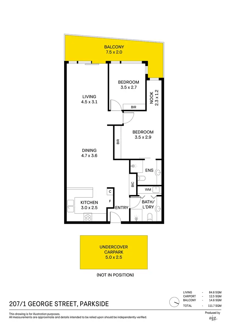 Floorplan of Homely apartment listing, 207/1 George Street, Parkside SA 5063