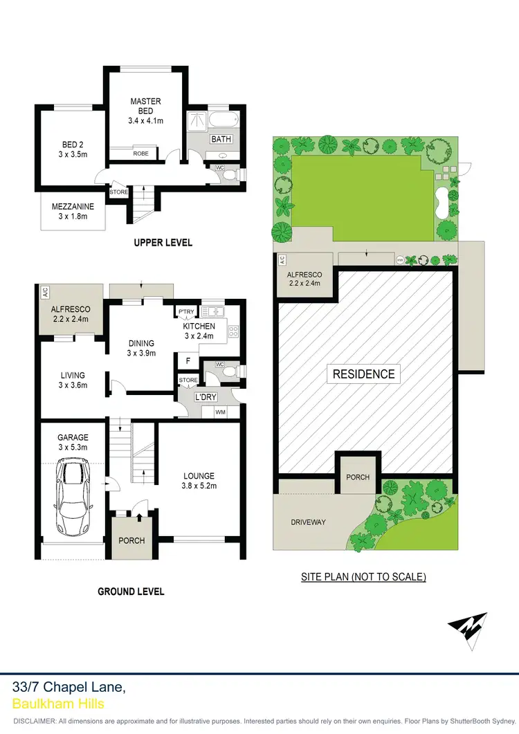 Floorplan of Homely villa listing, 33/7 Chapel Lane, Baulkham Hills NSW 2153