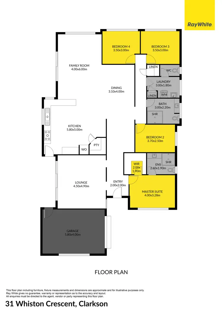 Floorplan of Homely house listing, 31 Whiston Crescent, Clarkson WA 6030