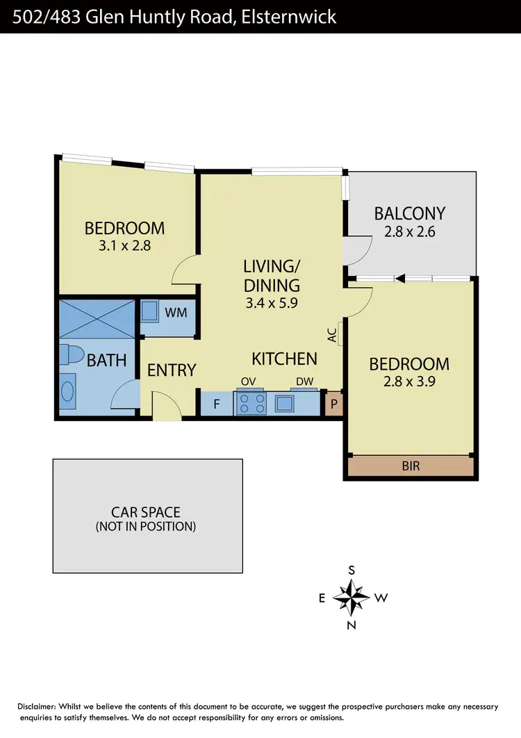 Floorplan of Homely apartment listing, 502/483 Glen Huntly Road, Elsternwick VIC 3185