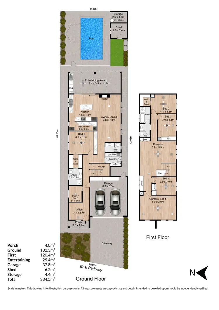 Floorplan of Homely house listing, 19A East Parkway, Fulham SA 5024