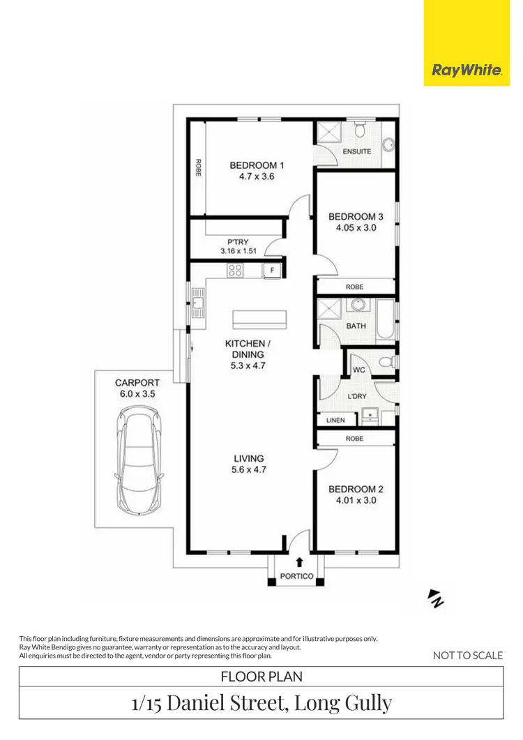 Floorplan of Homely house listing, 1/15 Daniel Street, Long Gully VIC 3550