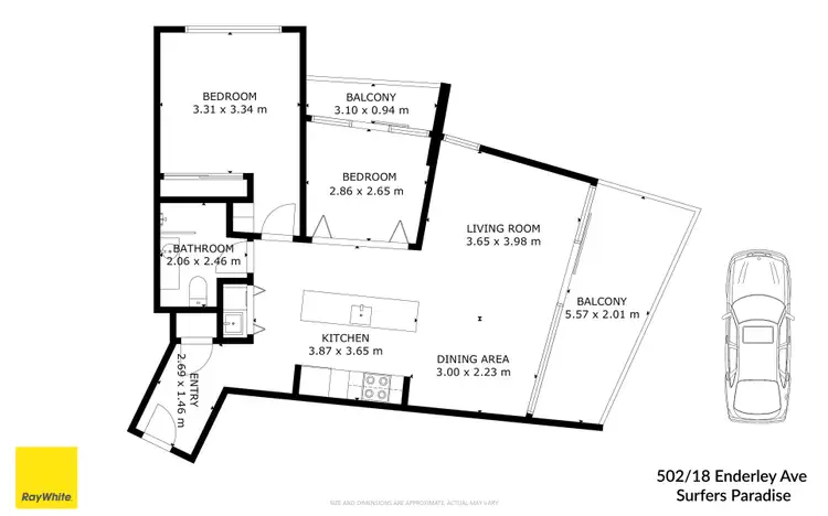 Floorplan of Homely apartment listing, 502/18 Enderley Avenue, Surfers Paradise QLD 4217