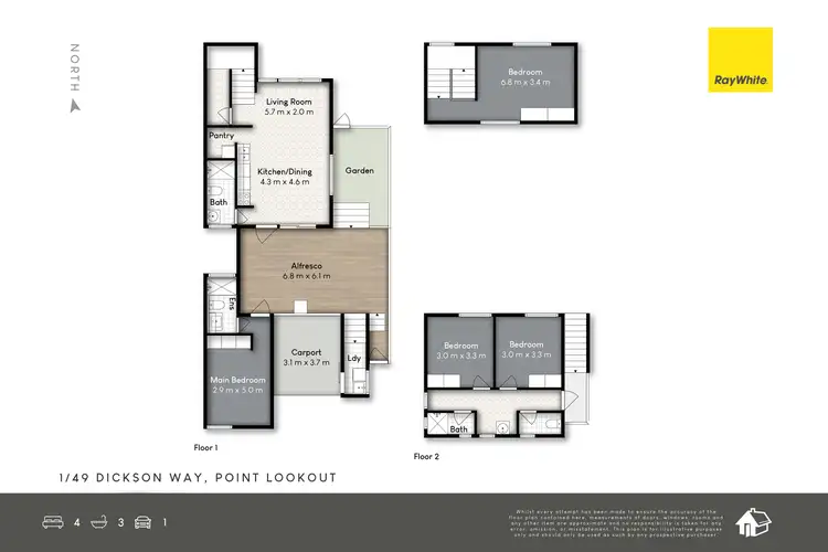 Floorplan of Homely villa listing, 1/49 Dickson Way, Point Lookout QLD 4183