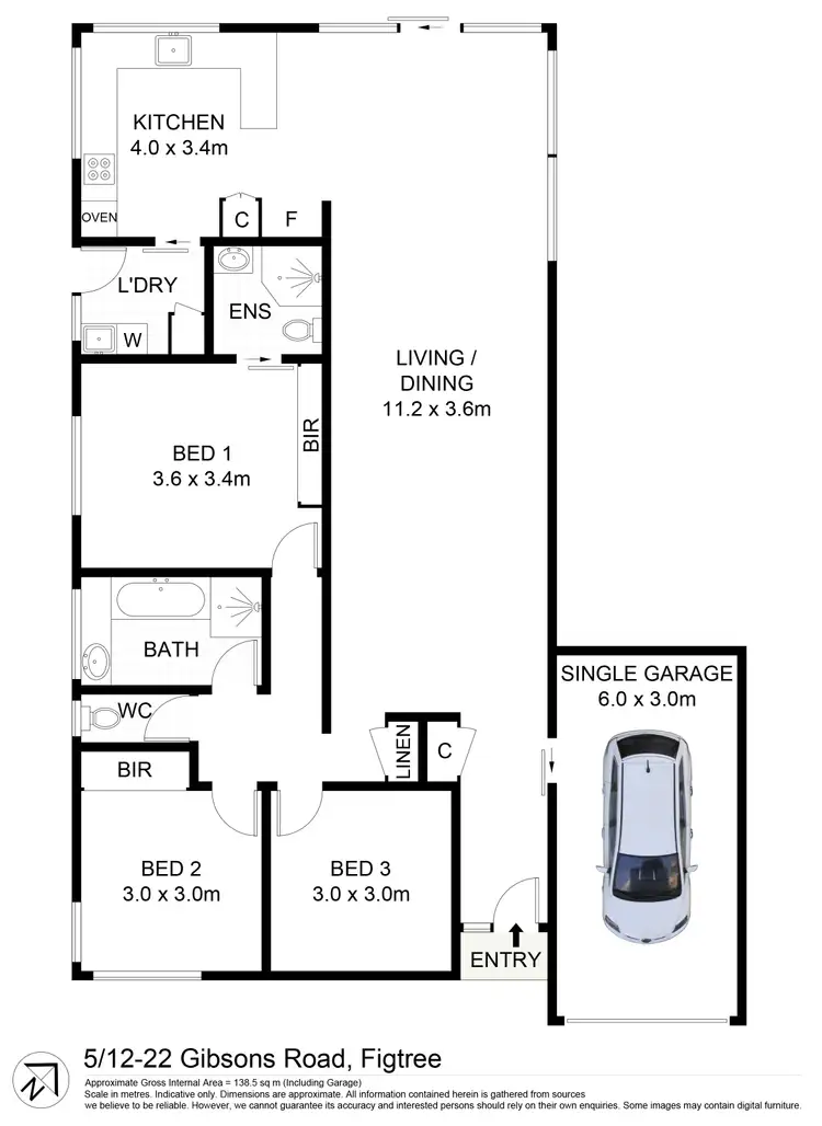 Floorplan of Homely villa listing, 5/12-22 Gibsons Road, Figtree NSW 2525