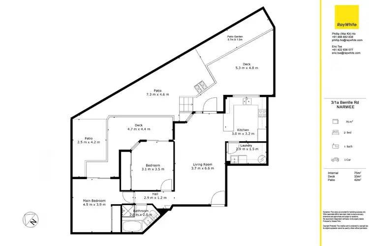 Floorplan of Homely unit listing, 3/1A Berrille Road, Narwee NSW 2209