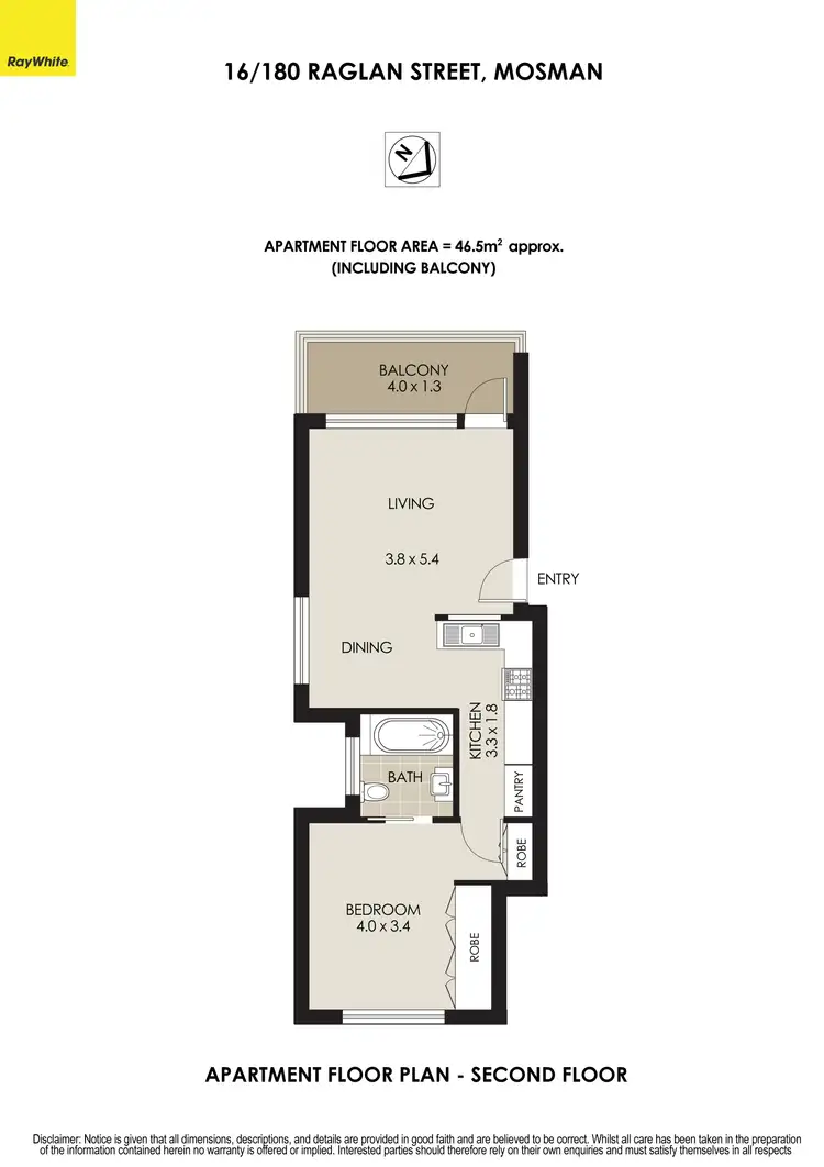 Floorplan of Homely apartment listing, 16/180 Raglan Street, Mosman NSW 2088