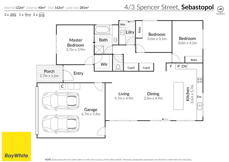 Floorplan of Homely townhouse listing, 4/3 Spencer Street, Sebastopol VIC 3356