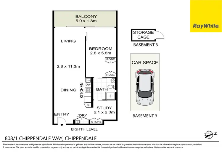 Floorplan of Homely unit listing, 808/1 Chippendale Way, Chippendale NSW 2008