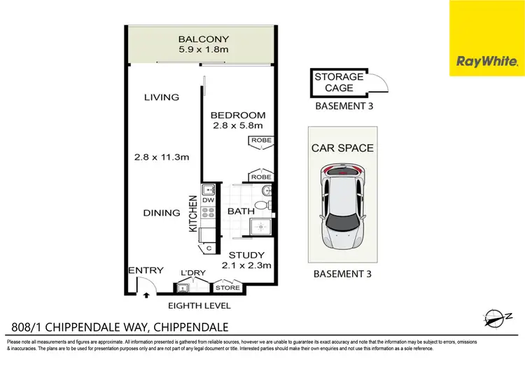 Floorplan of Homely unit listing, 808/1 Chippendale Way, Chippendale NSW 2008