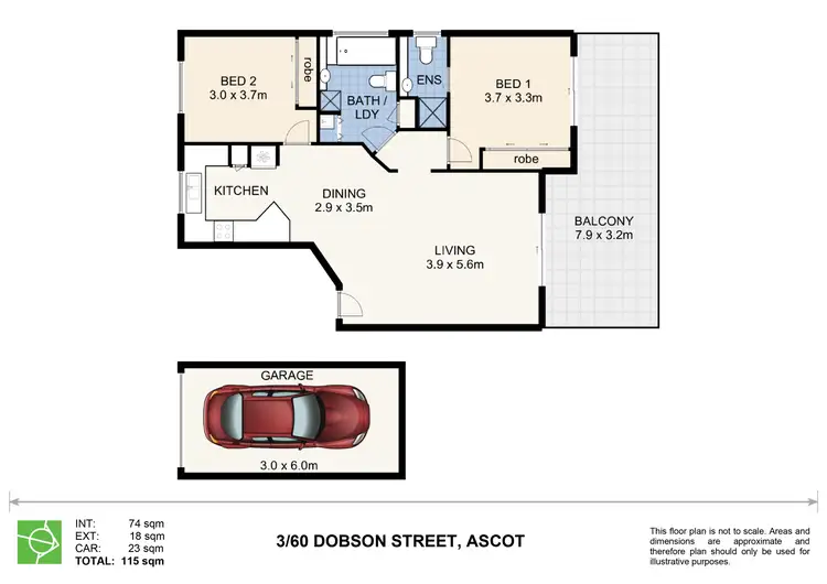 Floorplan of Homely unit listing, 3/60 Dobson Street, Ascot QLD 4007