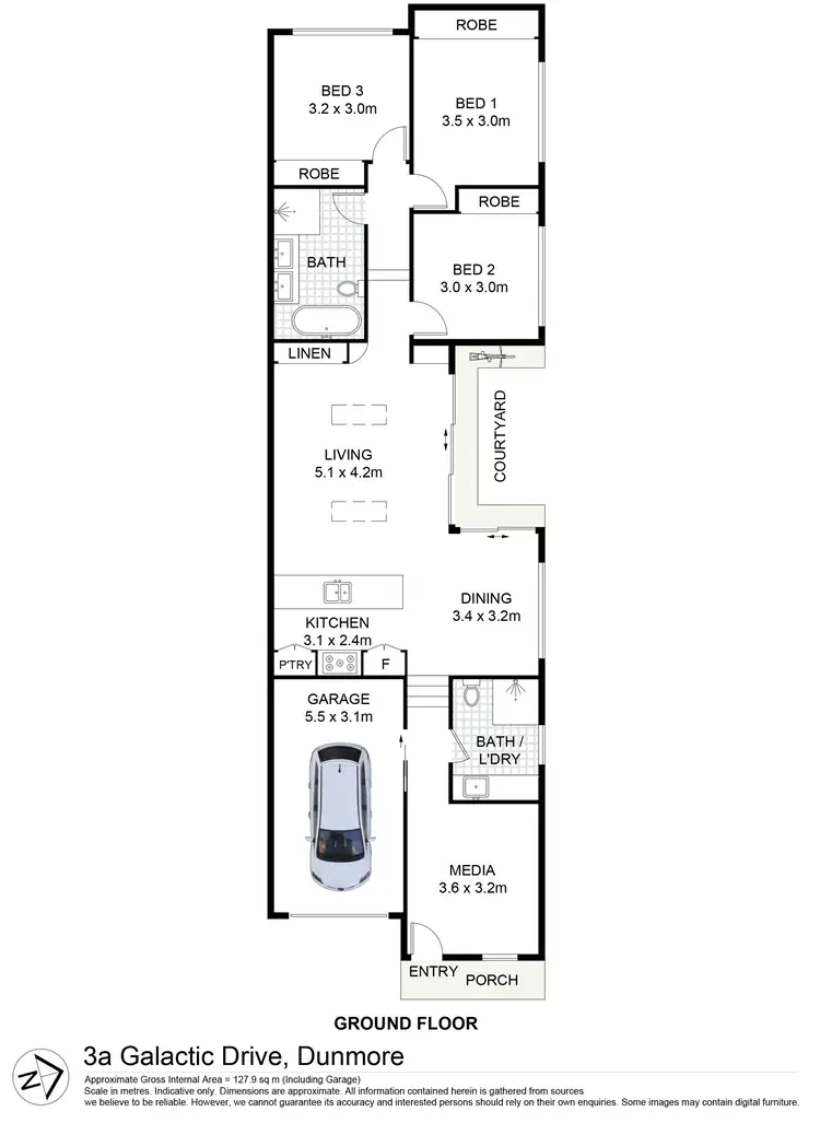Floorplan of Homely house listing, 3A Galactic Drive, Dunmore NSW 2529