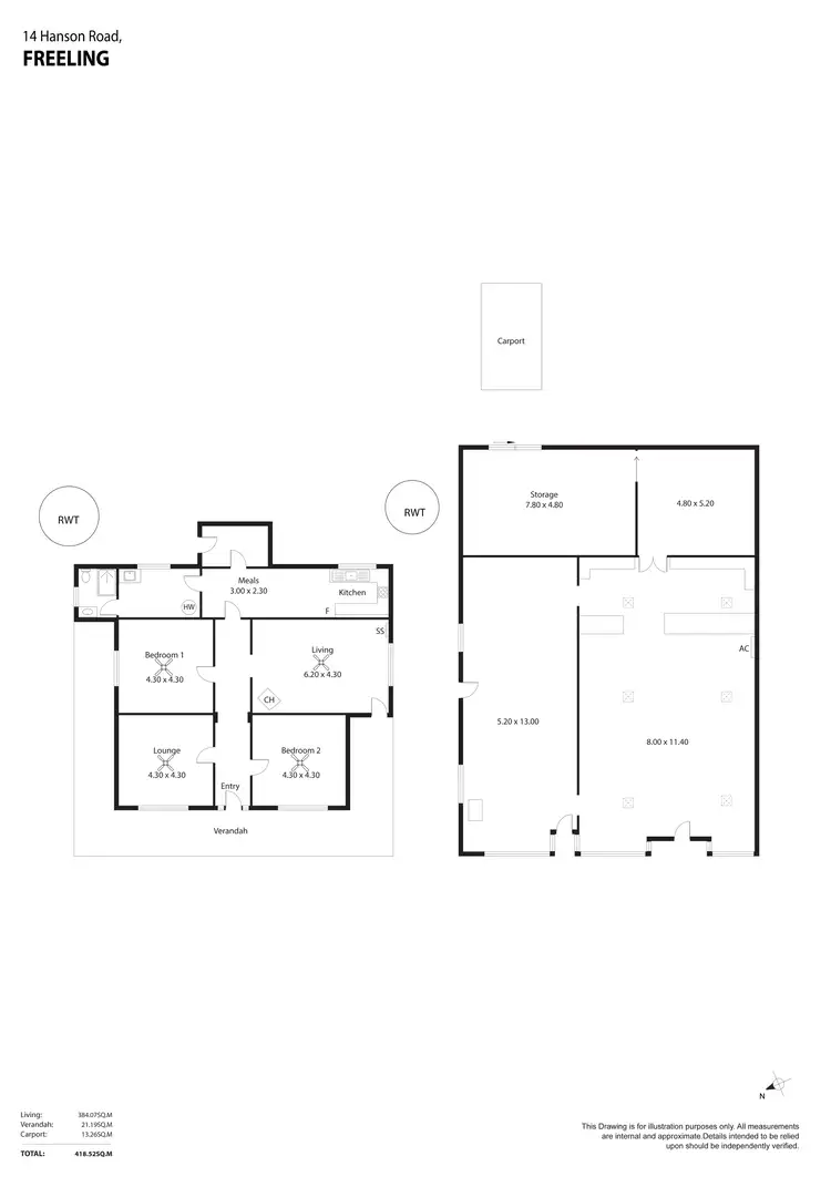 Floorplan of Homely other listing, 14 Hanson Street, Freeling SA 5372