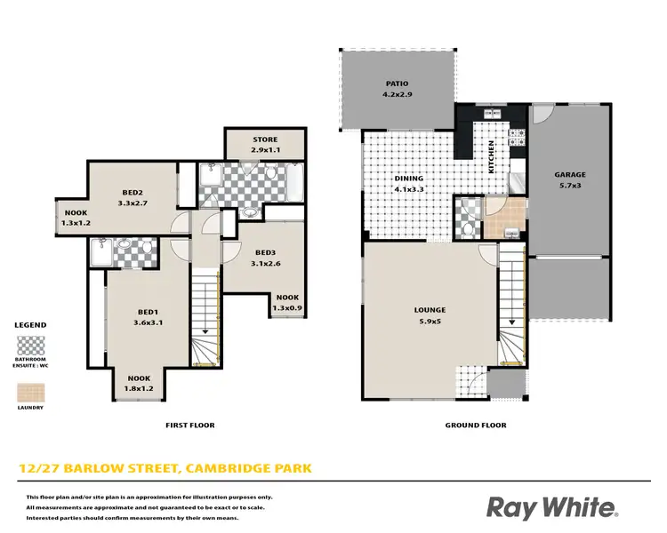 Floorplan of Homely townhouse listing, 12/27 Barlow Street, Cambridge Park NSW 2747