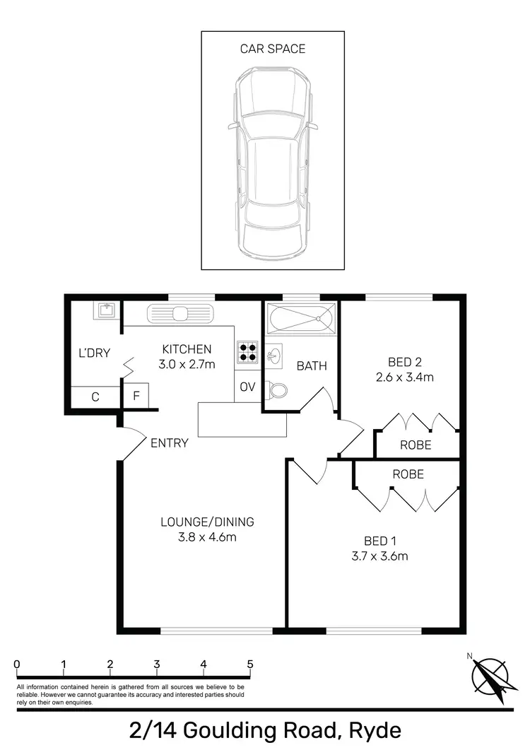 Floorplan of Homely apartment listing, 2/14 Goulding Road, Ryde NSW 2112