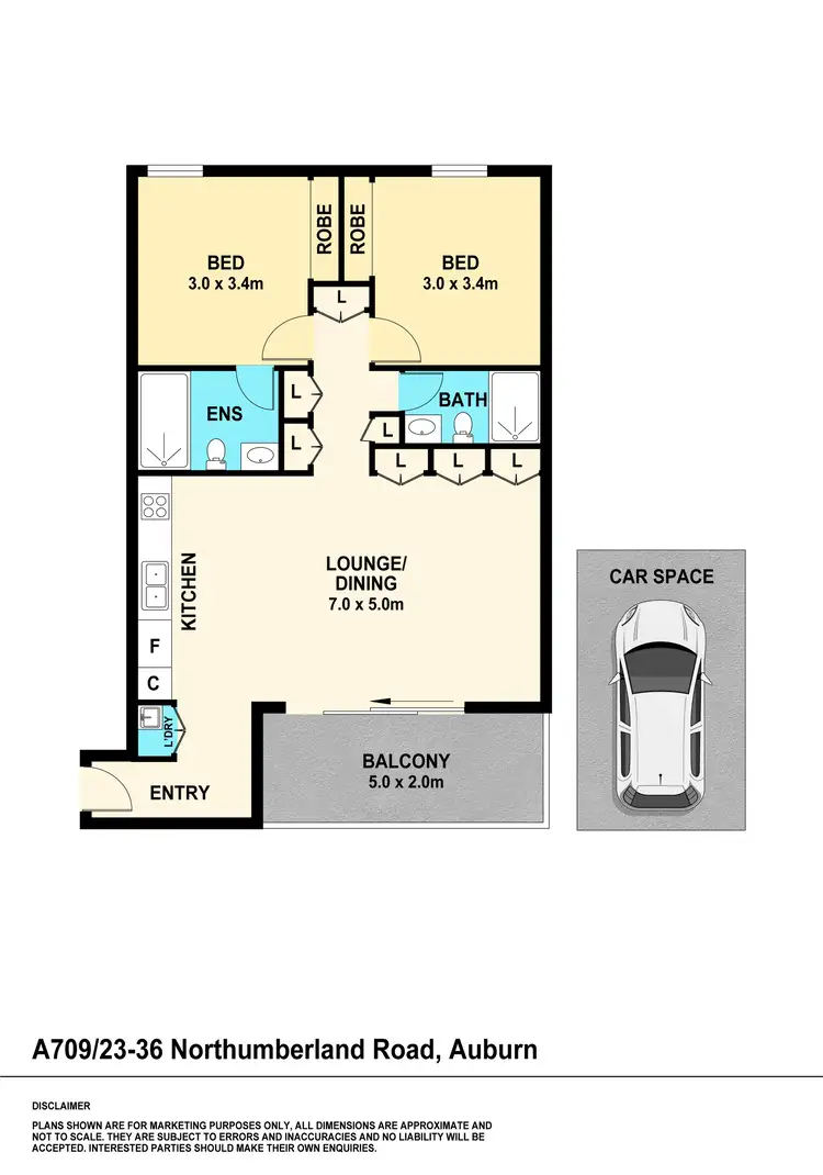 Floorplan of Homely apartment listing, 709/28A Northumerland Road, Auburn NSW 2144