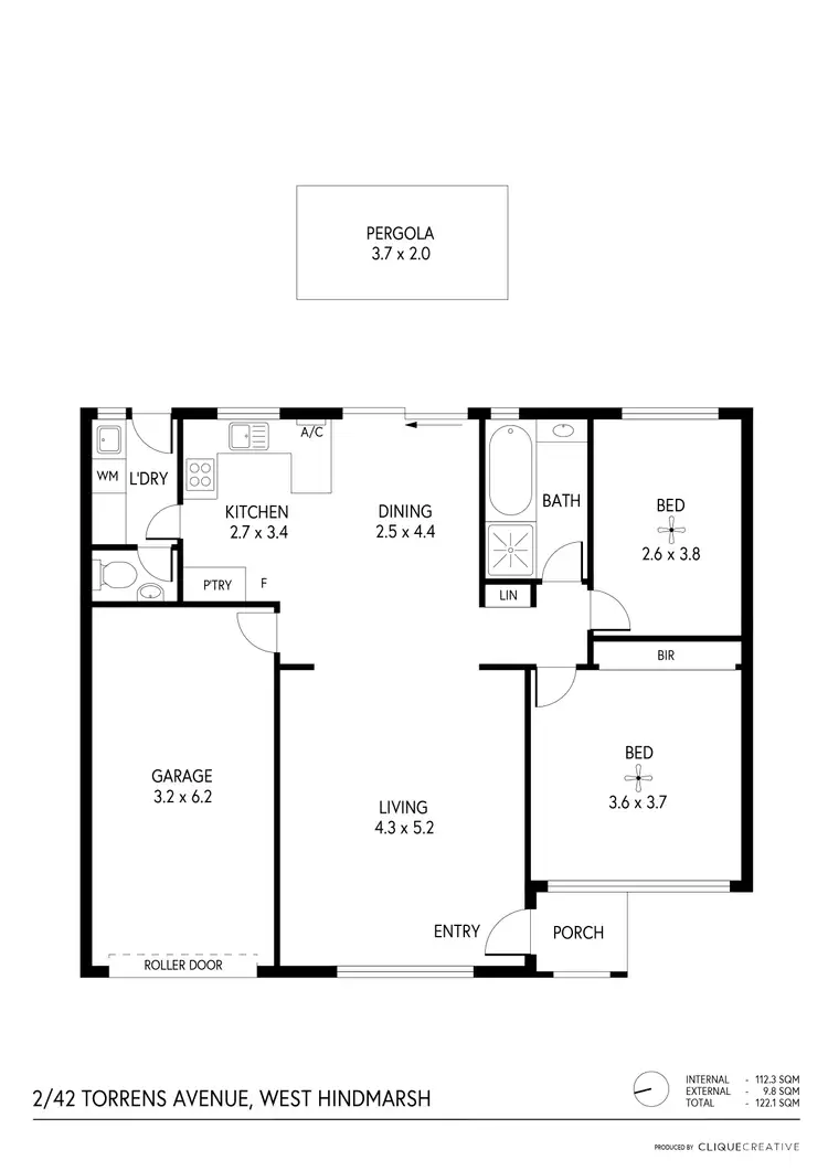 Floorplan of Homely unit listing, 2/42 Torrens Avenue, West Hindmarsh SA 5007