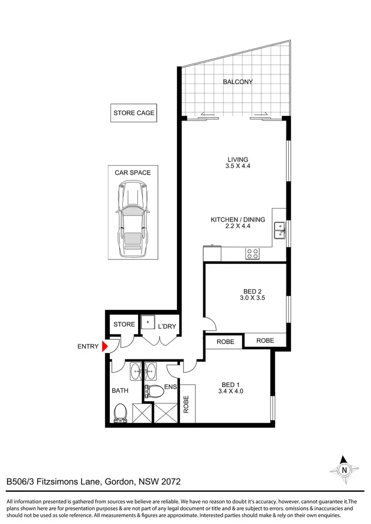 Floorplan of Homely apartment listing, 506/3 Fitzsimons Lane, Gordon NSW 2072